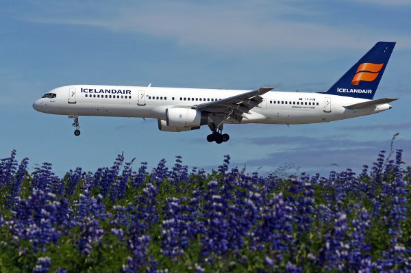 Icelandair plan landing in Iceland
